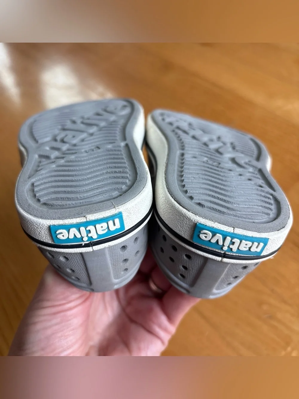 Native Miles Shoes Toddler Grey White Slip-On Unisex Gray Boys Water Size C7 7